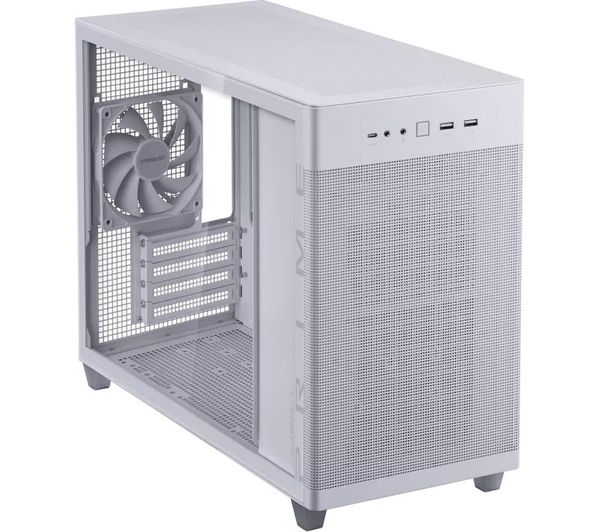 Asus Prime Ap201 Tg Mini Itx Mini Tower Pc Case White Tempered Glass