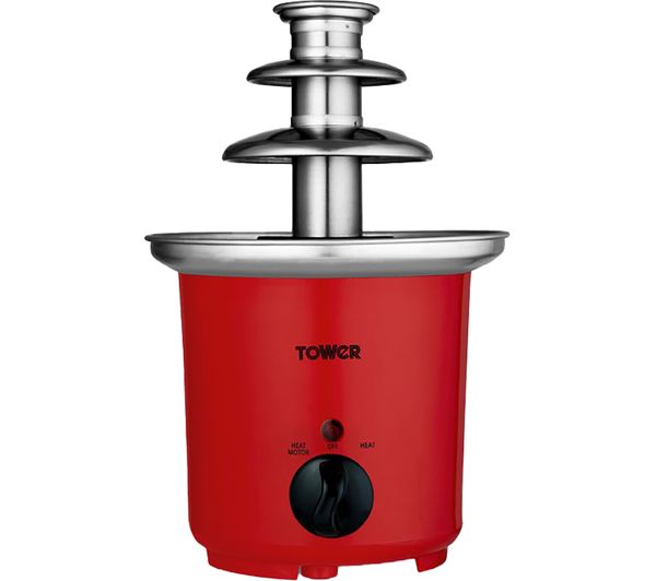 Tower T19051rd Chocolate Fountain Red Silver