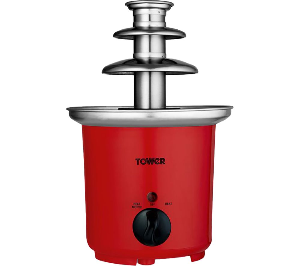 T19051RD Chocolate Fountain - Red & Silver