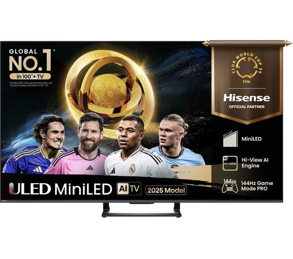 HISENSE U7Q 65" Mini LED 4K 144Hz Smart AI TV with Freely - 65U7QTUK