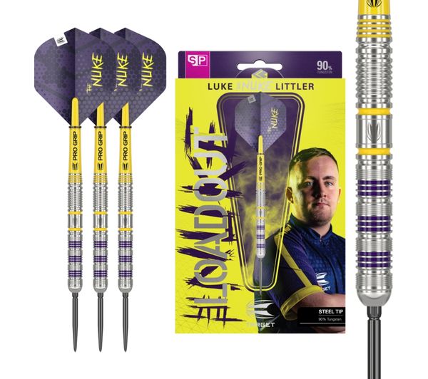 An image of TARGET Luke Littler Loadout 90% Steel Tip Swiss Point Darts