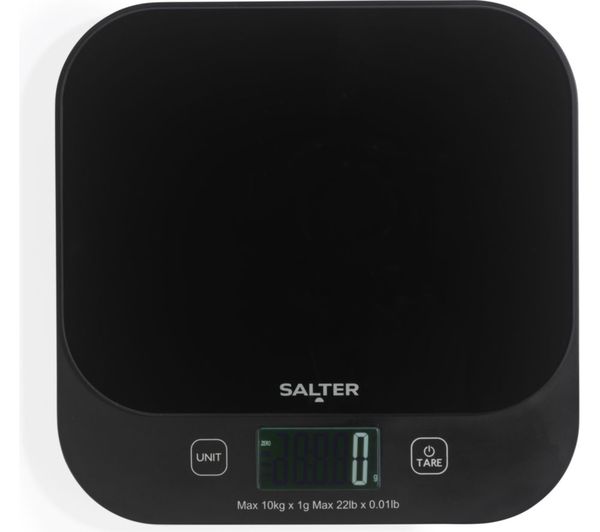 SALTER Waterproof Digital Kitchen Scales - Black