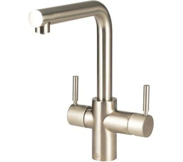 Insinkerator 3 In 1 L Shape Steaming Hot Water Tap Brushed Steel Insinkerator 3 In 1 L Shape Steaming Hot Water Tap Brushed Steel
