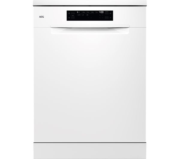 An image of AEG GF6100C2SNW Full-size Freestanding Dishwasher - White
