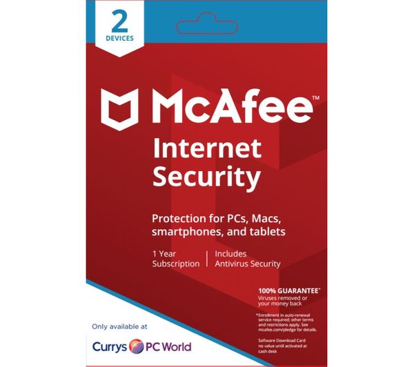 MCAFEE Internet Security - 1 user / 2 devices for 1 year