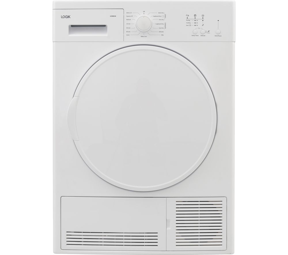 LOGIK LCD8W18 8 kg Condenser Tumble Dryer – White, White
