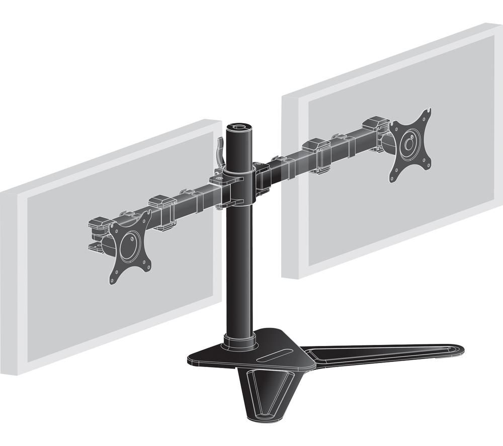 IIYAMA DS1002D-B1 Dual Monitor Stand - Black, Black