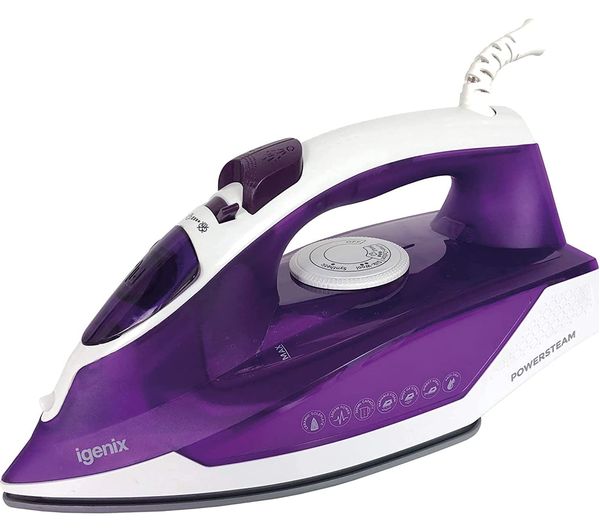 Igenix Powersteam Ig3122 Steam Iron White Purple