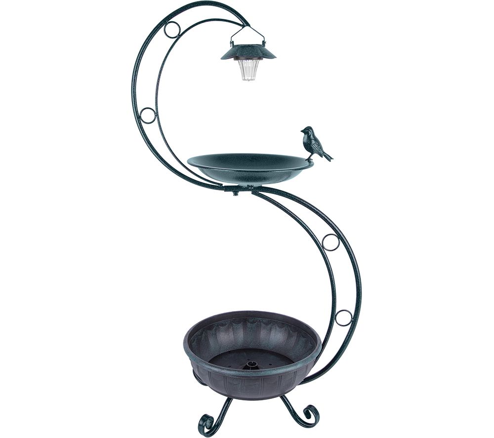 10009 Garden Bird Bath with Planter - Green