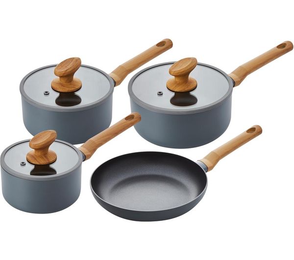 Swan Nordic 4 Piece Non Stick Pan Set Grey
