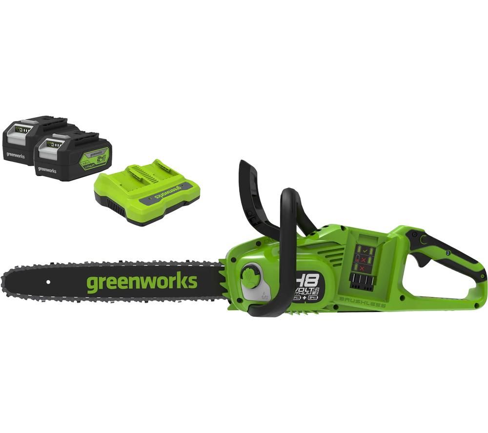 GD24X2CS36 Cordless Chainsaw with 2 Batteries - Green & Black