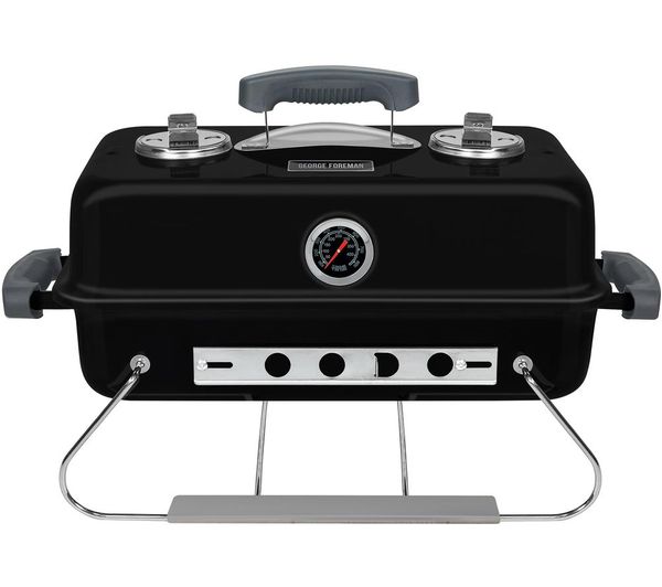 An image of GEORGE FOREMAN On-The-Go GFPTBBQ1004B Portable Charcoal BBQ - Black