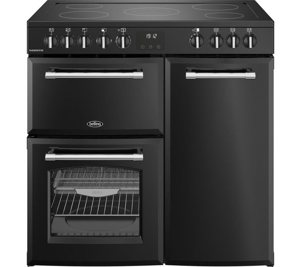 Image of BELLING Farmhouse 90E Electric Ceramic Range Cooker - Black
