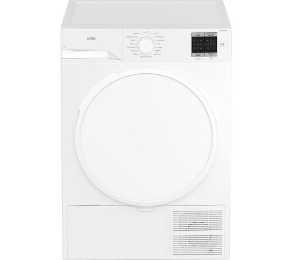 An image of LOGIK LHP8W25R 8 kg Heat Pump Tumble Dryer - White