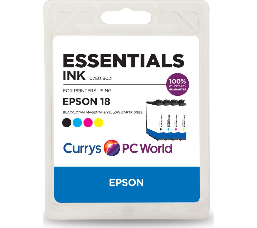 ESSENTIALS E18 Tri-Colour & Black Epson Multipack Ink Cartridges