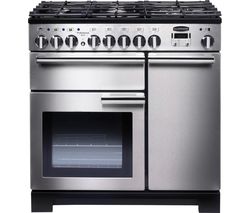 RANGEMASTER Professional Deluxe 100 Dual Fuel Range Cooker - Stainless Steel & Chrome