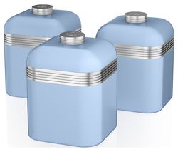 Retro SWKA1020BLN 1-litre Canisters - Blue, Pack of 3