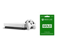 MICROSOFT Xbox One X & LIVE Gold Membership Subscription Bundle - White