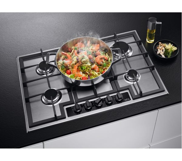 HGB75420YM AEG HGB75420YM 75 cm Gas Hob Stainless Steel Currys