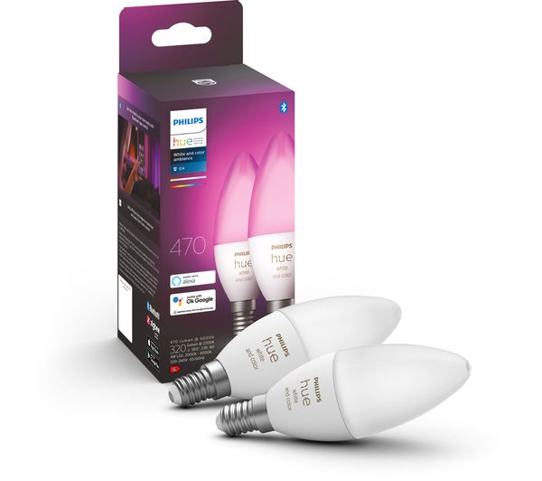 Philips Hue E14 in White or Colour Ambiance