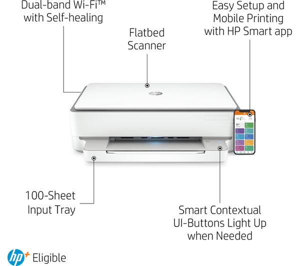 Currys Business with ENVY HP Printer Inkjet All-in-One Plus - HP 6020e 223N4B#687 Wireless -