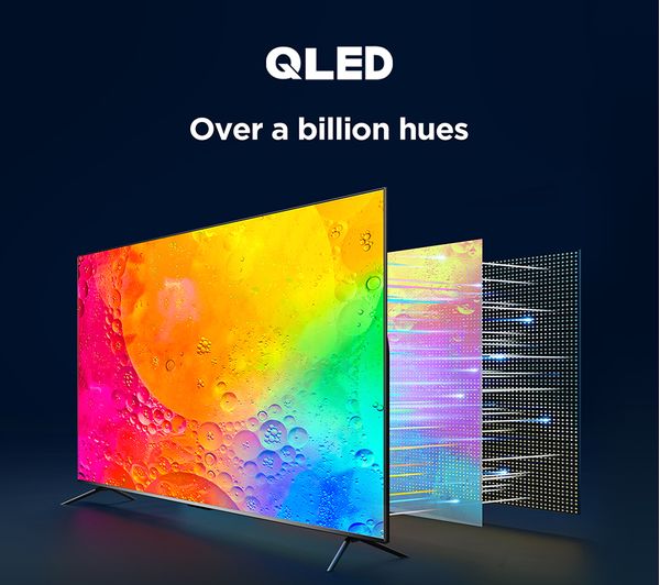 TV QLED 43  TCL 43C645, UHD 4K, Quad Core, Smart TV, Dolby Atmos, Brushed  titanium metal front