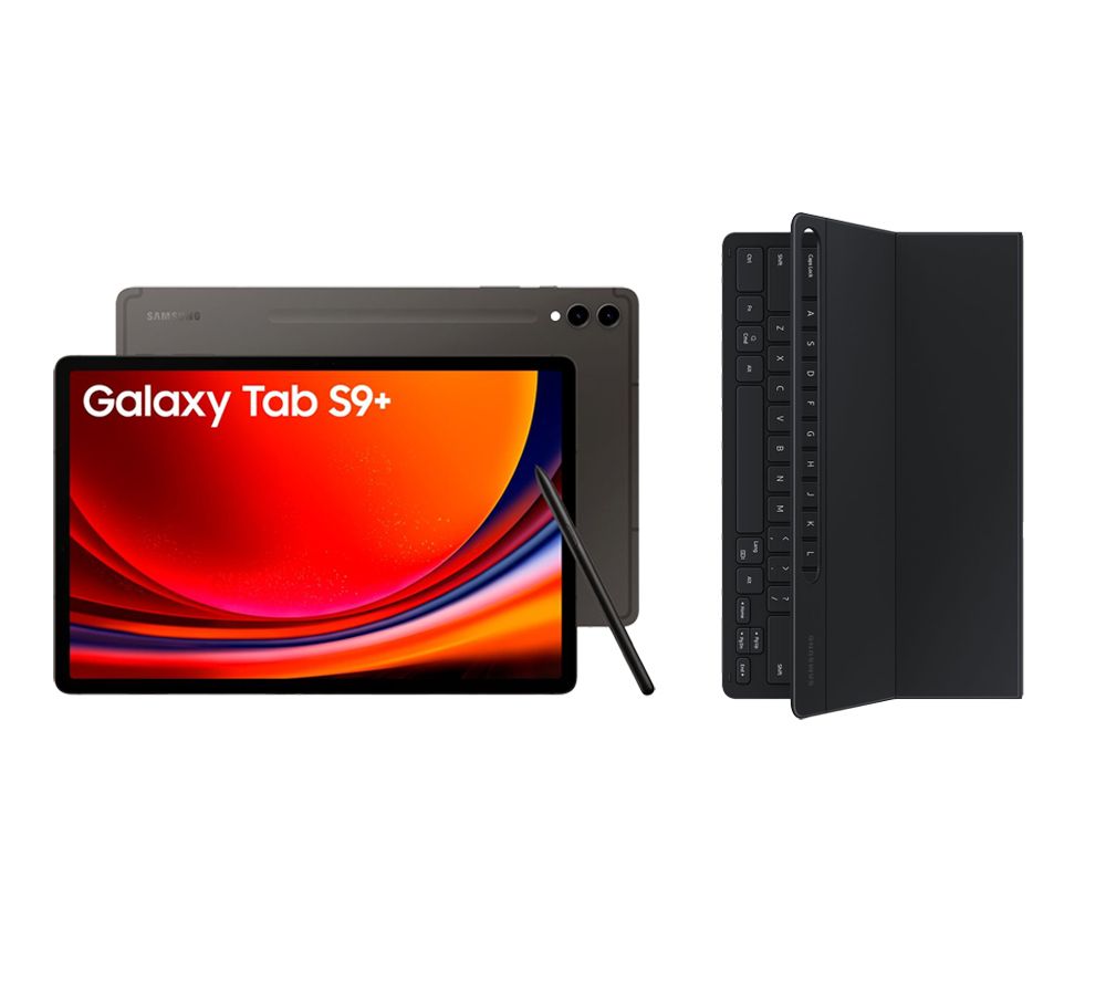 Galaxy Tab S9+ 12.4" Tablet (512 GB, Graphite) & Galaxy Tab S9+ Slim Book Cover Keyboard Case Bundle