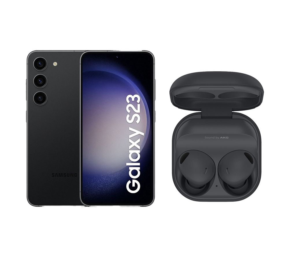 Galaxy S23 (256 GB, Black) & Galaxy Buds2 Pro Wireless Bluetooth Noise-Cancelling Earbuds Bundle