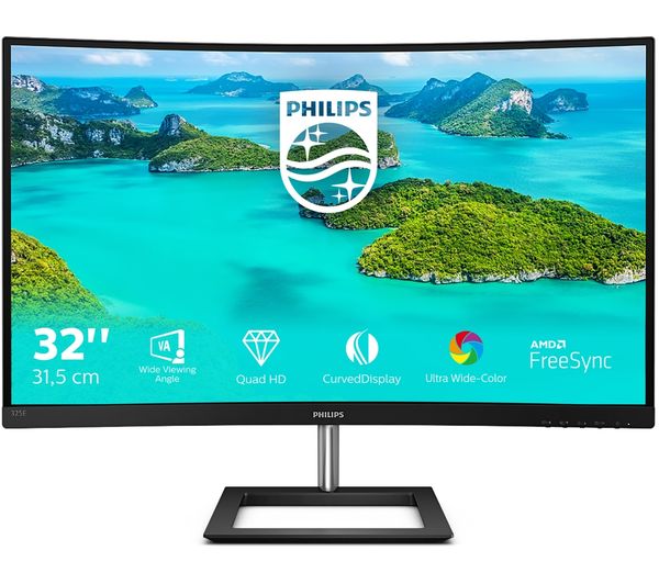 PHILIPS 325E1C Quad HD 32 Curved VA LCD Monitor - Black