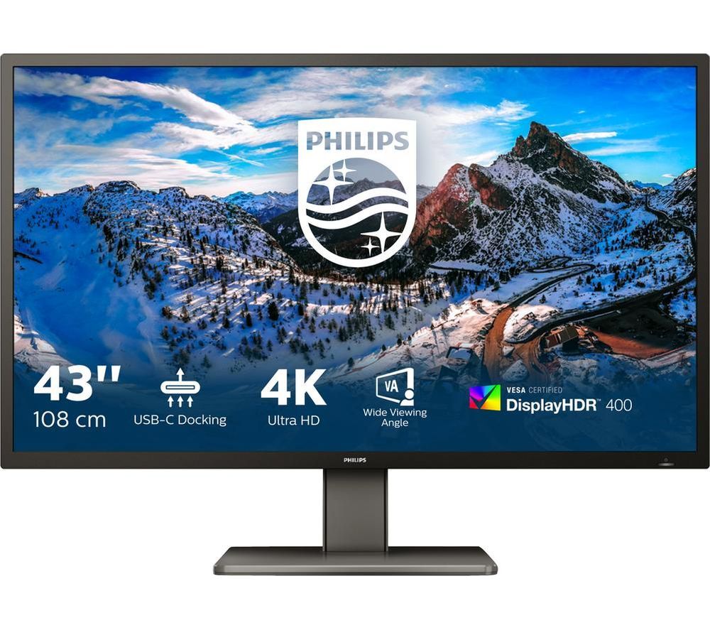 P-line 439P1 4K Ultra HD 43" VA WLED Monitor - Black