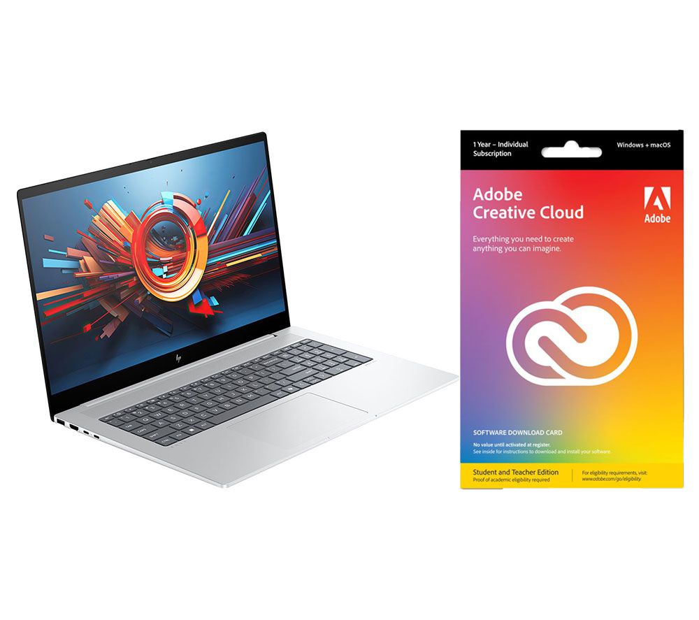 ENVY 17-da0500na 17.3" Laptop & Creative Cloud (Student & Teacher Edition, 1 Year) Bundle - Intel® Core™ Ultra 7, 1 TB SSD, Silver