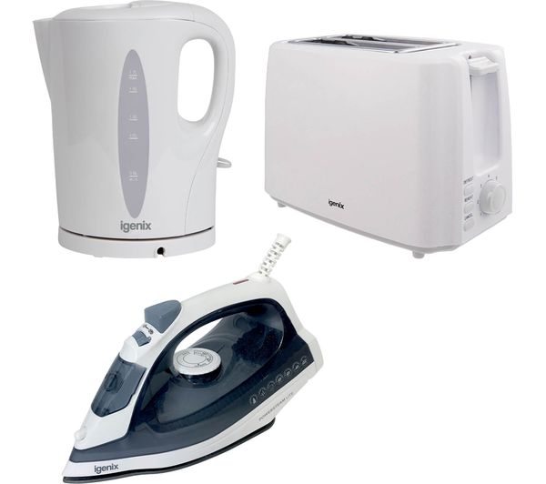 Igenix Igpk29 2 Slice Toaster Kettle Iron Bundle White