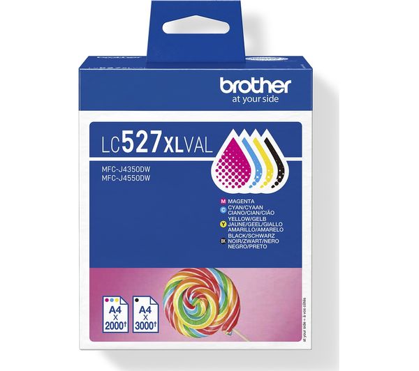 An image of BROTHER LC527XLVAL Cyan, Magenta, Yellow & Black Ink Cartridges - Multipack