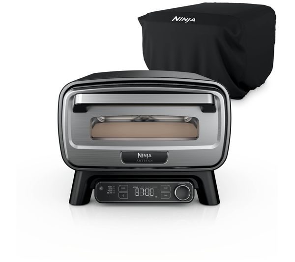 An image of NINJA Artisan MO203UK Electric Outdoor Pizza Oven & Air Fryer with Cover - Grey