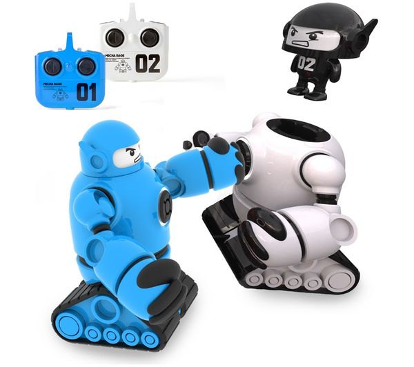 An image of SHARPER IMAGE Toy RC Mecha Rivals Remote Control Game - White & Blue