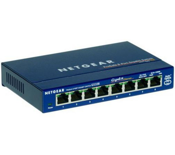 Image of NETGEAR ProSafe GS108 Network Switch - 8 Port