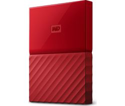 WD My Passport Portable Hard Drive - 1 TB, Red