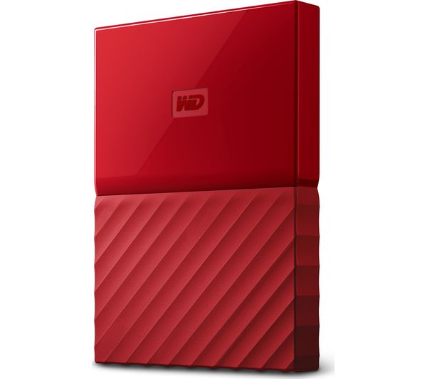 WD My Passport Portable Hard Drive - 1 TB, Red, Red