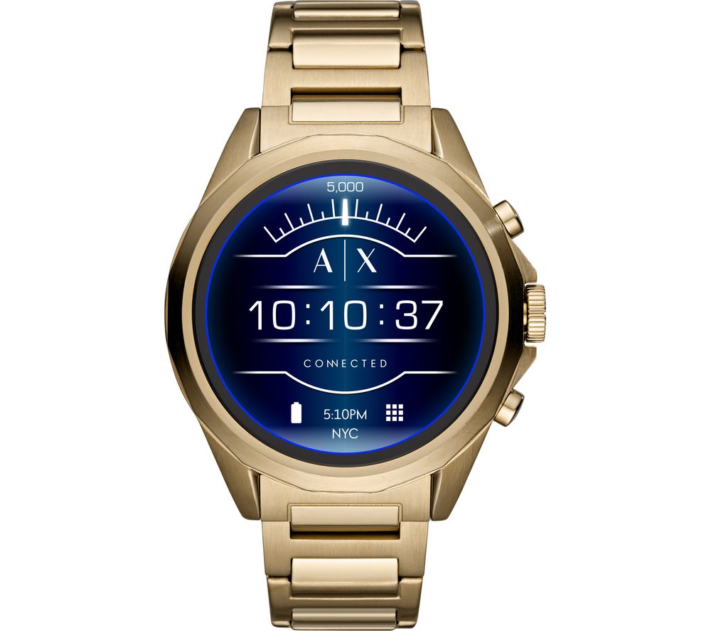 ARMANI EXCHANGE Drexler AXT2001 Smartwatch - Gold, Stainless Steel Strap, 48 mm, Stainless Steel