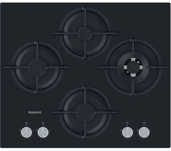 Hotpoint Flame Control Hgs 62s Bk 60 Cm Gas Hob Black