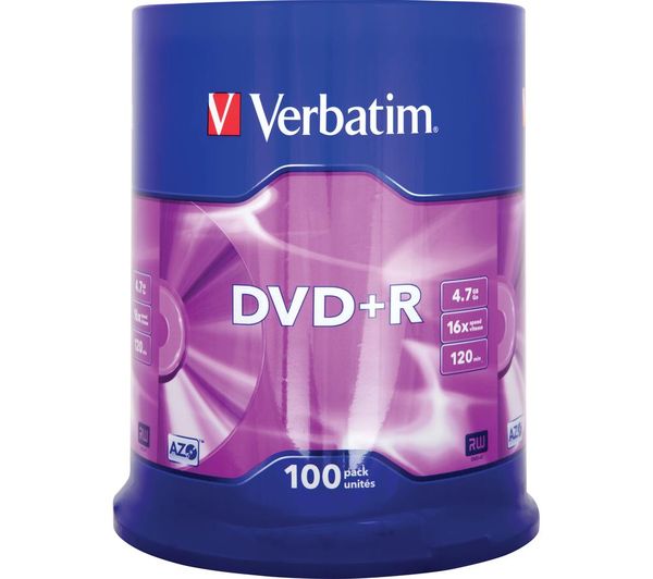 Verbatim Azo 16x Speed Dvdr Blank Dvds Pack Of 100