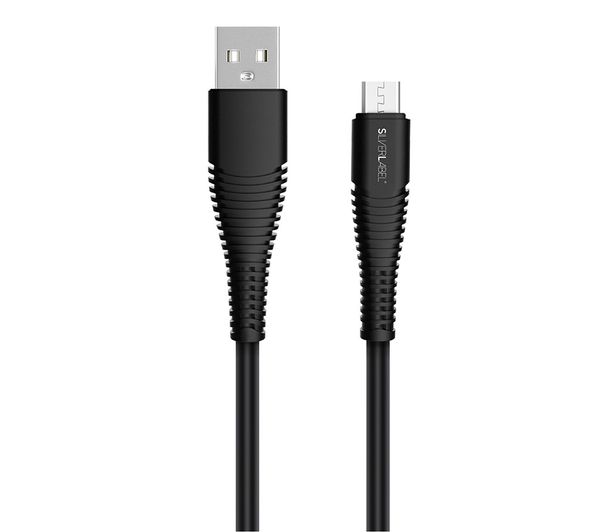 An image of SILVERLABEL Micro USB to USB-A Cable - 1 m, Black