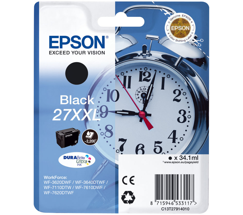 EPSON Alarm Clock 27XXL Black Ink Cartridge