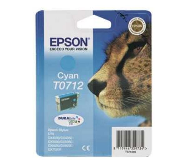 EPSON Cheetah T0712 Cyan Ink Cartridge, Cyan