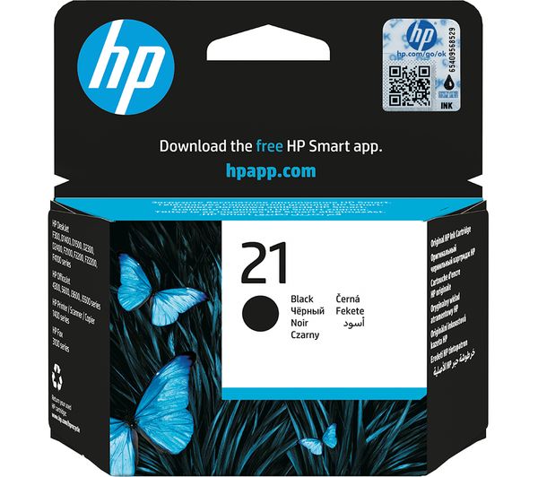 HP 21 Black Ink Cartridge, Black