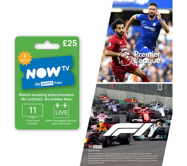 NOW TV Sky Sports Pass - 1 Month