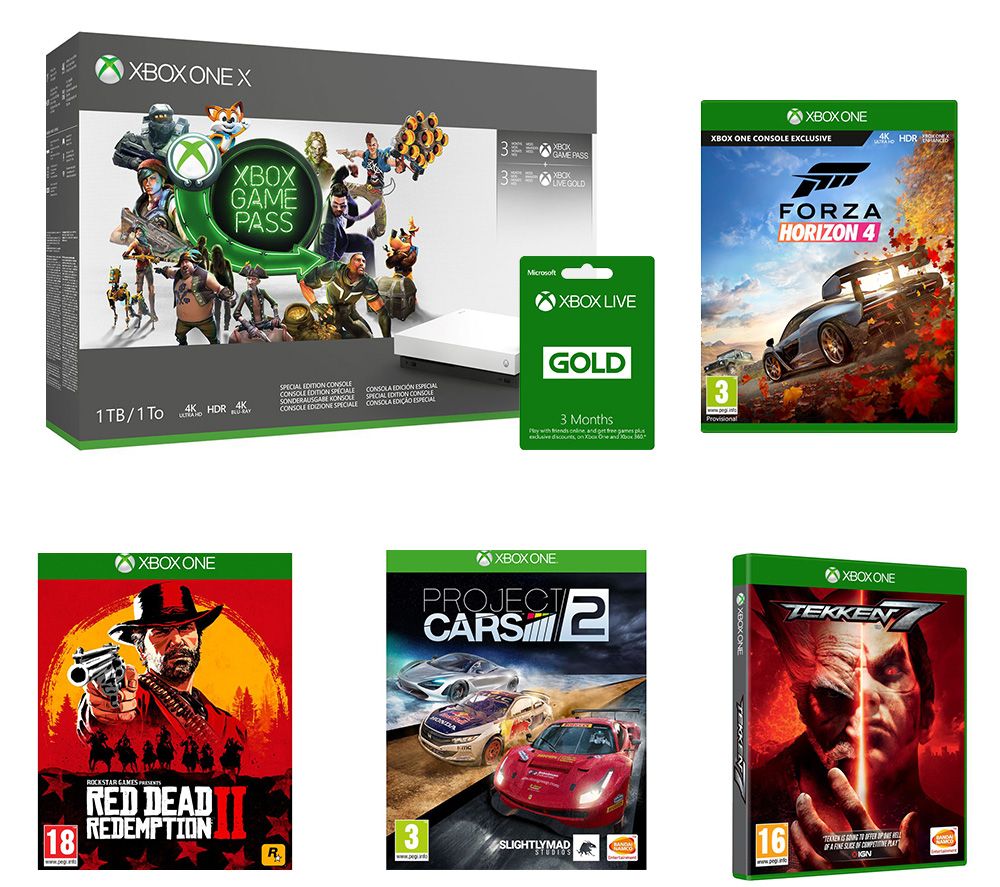 MICROSOFT Xbox One X, Game Pass, LIVE Gold Membership x 2, Project Cars 2, Forza Horizon 4, Tekken 7 & Red Dead Redemption 2 Bundle, Gold review