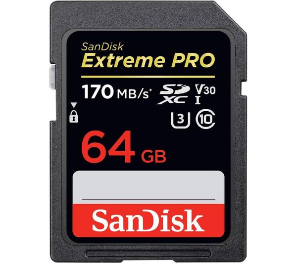 Image of SANDISK Extreme Pro Class 10 SDXC Memory Card - 64 GB