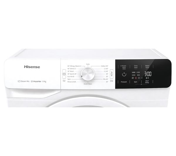 hisense wfge80141vm 8 kg 1400 spin washing machine white