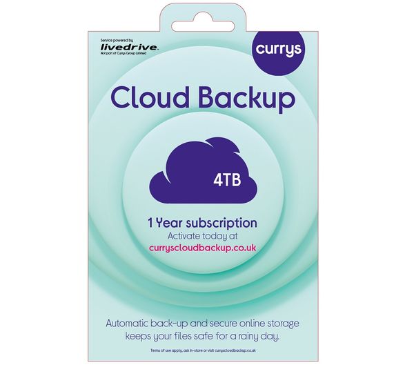 Currys Cloud Backup 4 Tb 1 Year